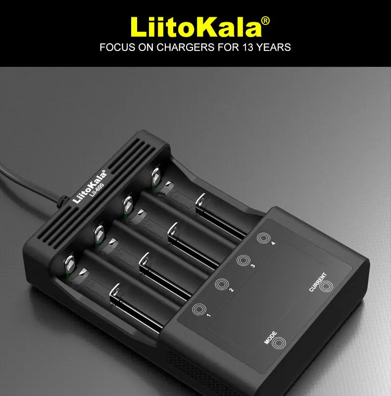 NEW LiitoKala Lii-600 Battery Charger For Li-ion 3.7V NiMH 1.2V battery Suitable 18650 26650 21700 26700 16340 14500 AA AAA