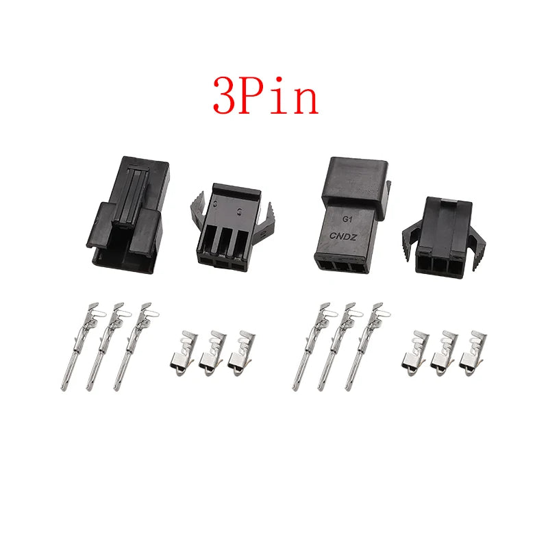 SM 2.54mm Pitch JST SM 2/3/4/5 Pin Female and Male Black Plastic Housing Wire Connector JST SM2.54 Plug Shell Crimp Terminals