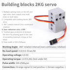 Programmable  2KG 360 Degree Servo&Motor Compatible With LEGO Building Blocks Projects Suitable Dual Output Shaft DIY Parts