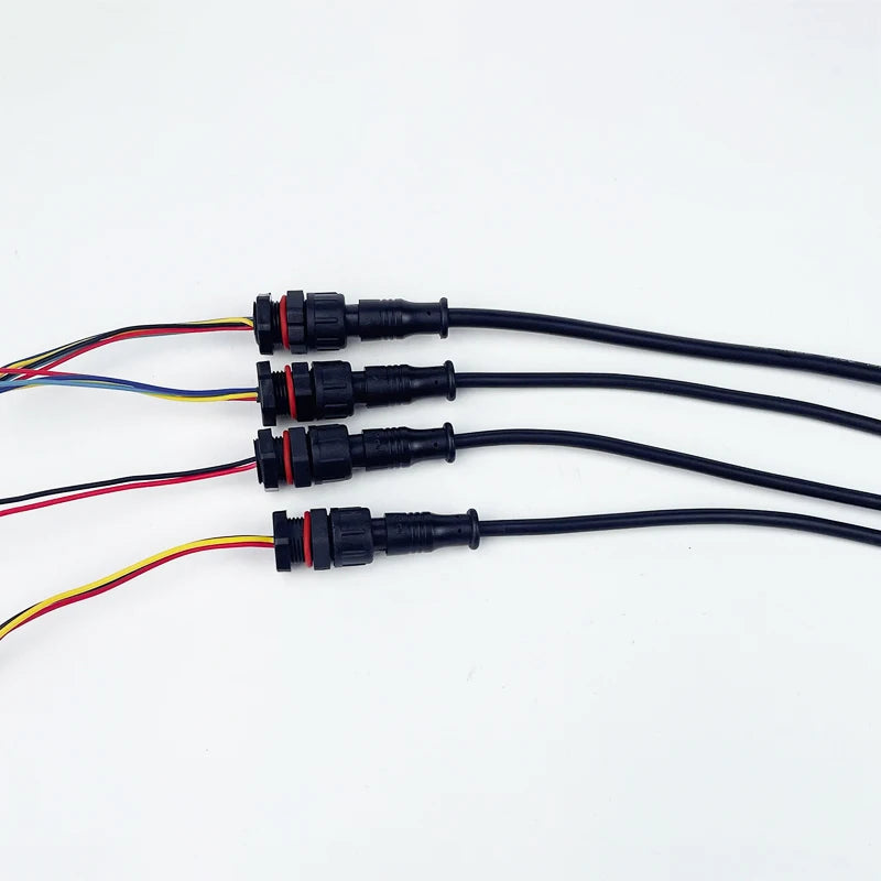 10PCS M12 IP65 Waterproof Aviation Connector Pre-wired Male Female Cable Plug 2P 3P 4P 5Pin Panel Mount Electrical Socket