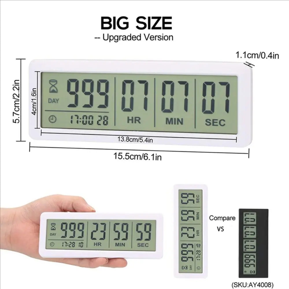 999 Days Digital Countdown Timer Digital Display Time Management Count Down Clock Electronic Reusable Countdown Clock Home Use