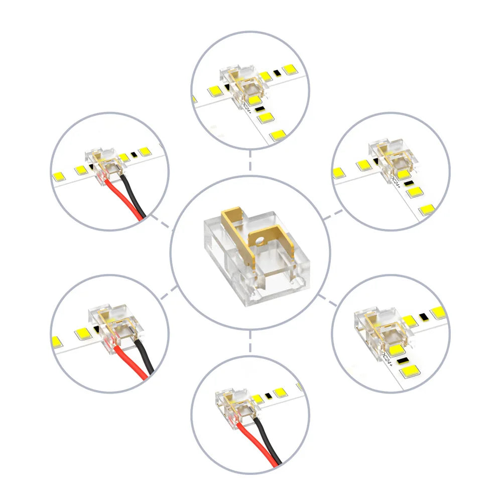 12 In 1 Compatible With COB LED Strip And SMD LED Light Strip Multifunctional Wire Connectors 2 Pin For 8mm 10mm Terminal Blocks