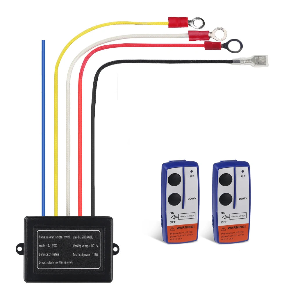 12V 250A Winch Remote Contactor Winch Control Solenoid Relay Twin Wireless Remote Kit Car Motorcycle Off Roaders Accessories
