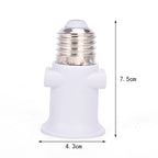 PBT Fireproof  European Double EU to E27 LED Bulb Adapter 2EU Plug Converter Base Lamp Holder Screw Light Socket White