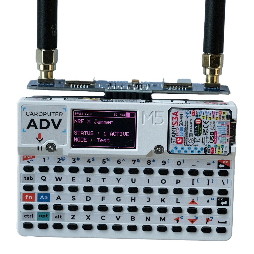 M5Stack Cardputer ADV RF Module 2-in-1, NRF24 & CC1101 Dual-Band Board, Enhanced Antenna Design, Stable 2.4G/433M Signal