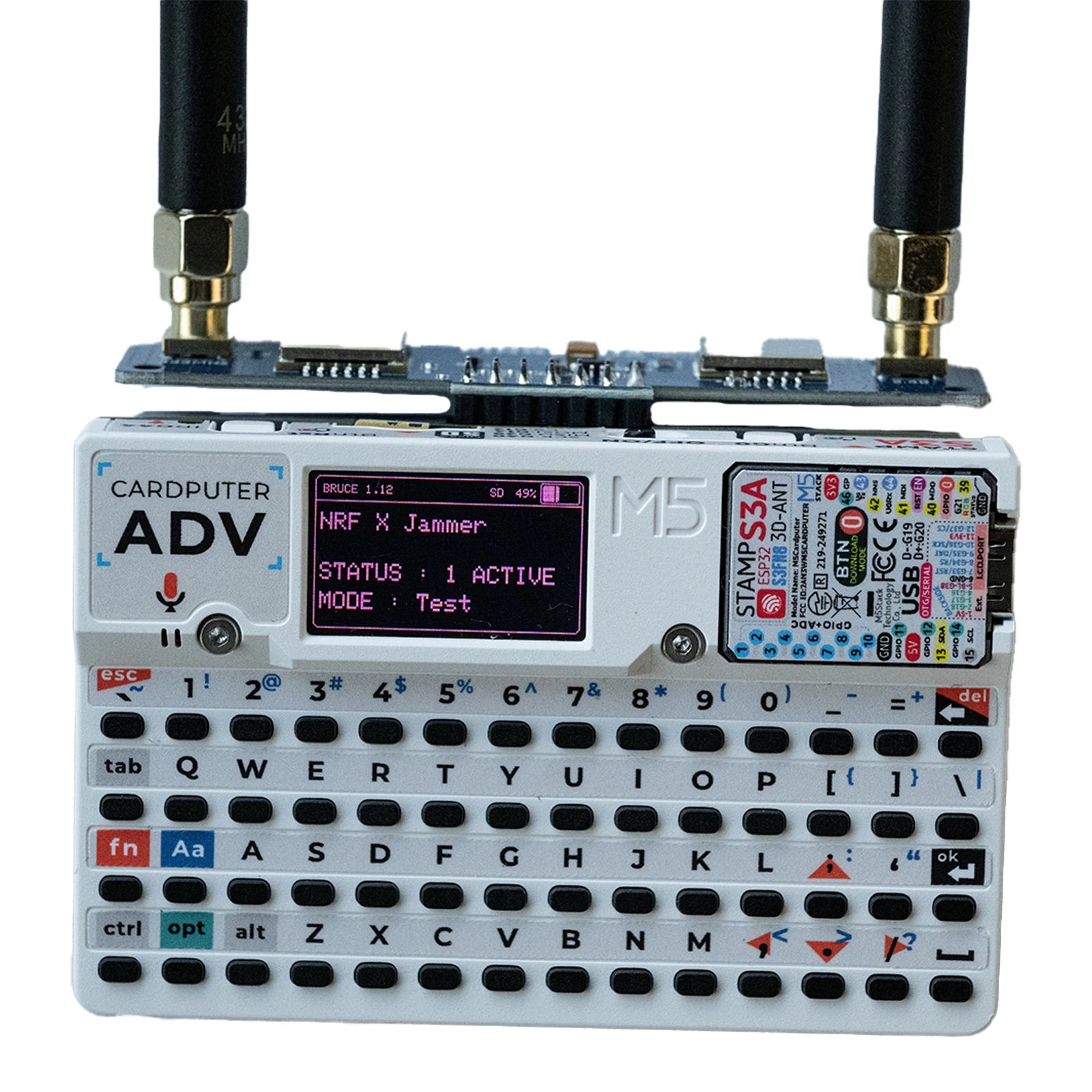 M5Stack Cardputer ADV RF Module 2-in-1, NRF24 & CC1101 Dual-Band Board, Enhanced Antenna Design, Stable 2.4G/433M Signal