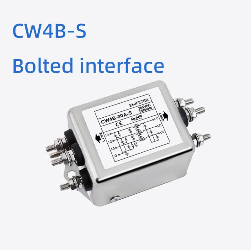 EMI filter power purifier CW7N-20/30/40/50/60/70/75A-R 380VAC 3-phase AC power supply filter Anti-interference