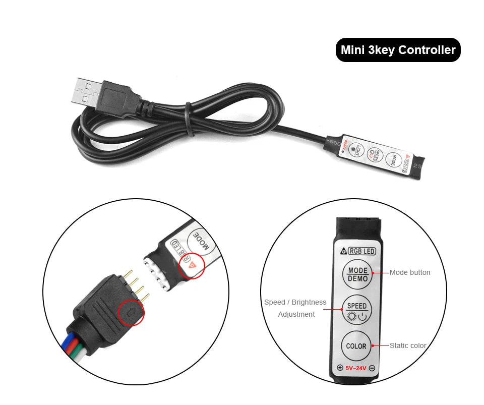 DC 5V USB LED Strip Light RGB Single Color Controller IR Bluetooth Remoter RF Wireless Remoter Control For LED Strip Light