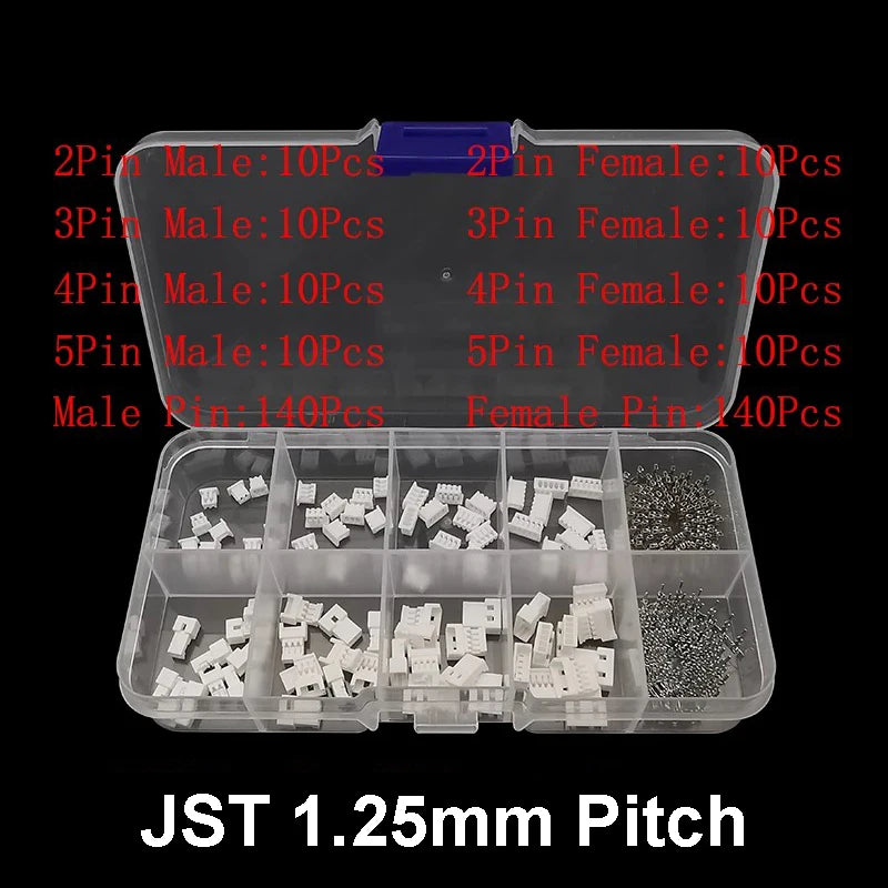 1Pcs SH1.0 / JST 1.25 / PH2.0 / XH2.54 / VH3.96 Male and Female Housing Pin Header Crimp Terminal Adapter JST Connector Kit