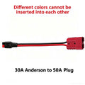 30A Anderson to 50A Lithium Battery Plug Adapter for 50A Anderson Pure Copper High-Power Lithium Battery Connectors