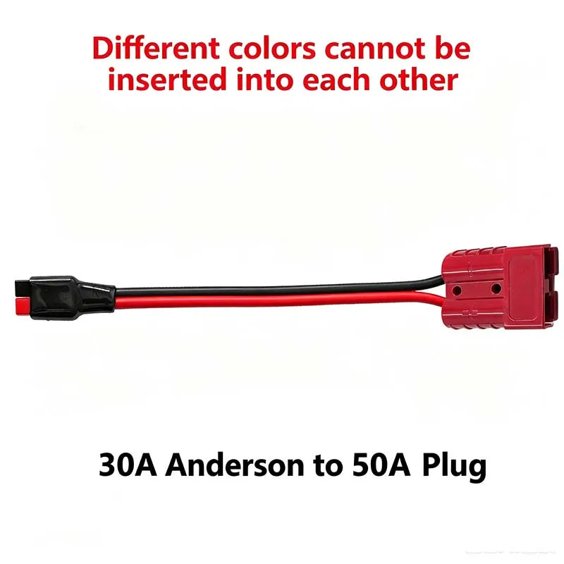30A Anderson to 50A Lithium Battery Plug Adapter for 50A Anderson Pure Copper High-Power Lithium Battery Connectors