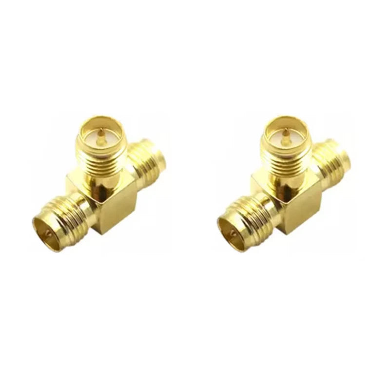 1 Piece RP-SMA Female Plug to 2 Dual RP SMA Female Triple T Type RF Adapter RPSMA 3 Way Splitter Coaxial Cable Connector