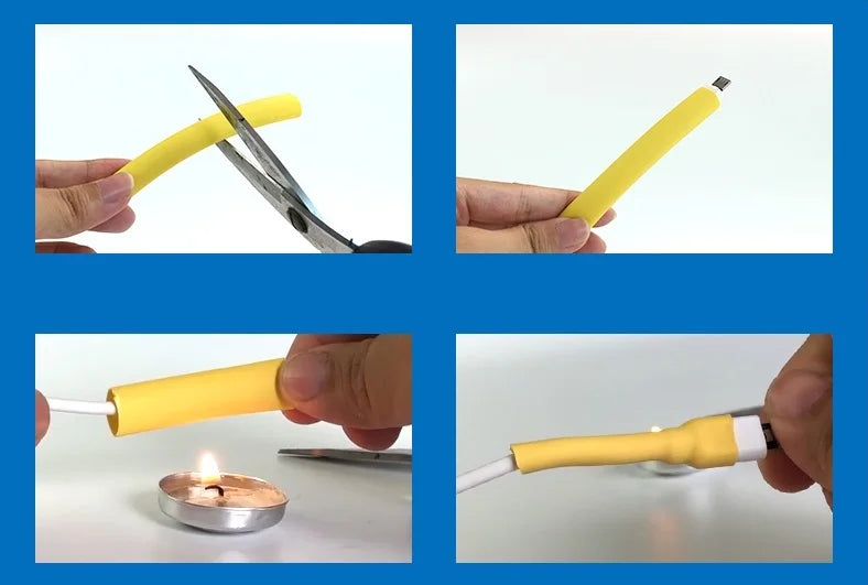Black Heat Shrink Tubing 1-14mm Diameter Heatshrink Sleeving Wrap for DIY Wire Connector Repair - Assorted Sizes
