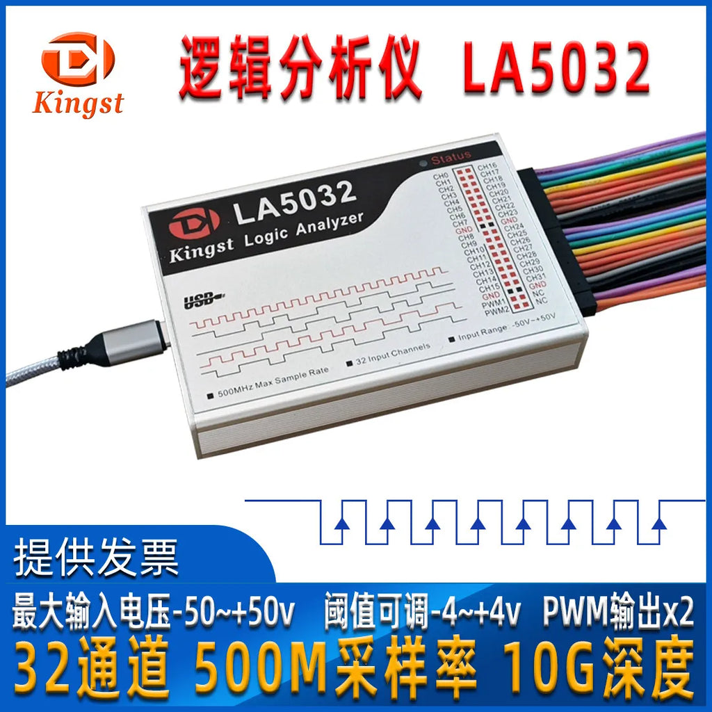 Kingst LA1010 Logic Analyzer 16 Channels 100MHz USB Protocol Decoder I2C SPI UART for Debugging