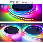 1-5M 144Leds/m WS2812B WS2813 WS2815 Led Strips 5050RGB Programmable Colored Running Flowing Led Strip Lights Led Ribbon DC5-12v