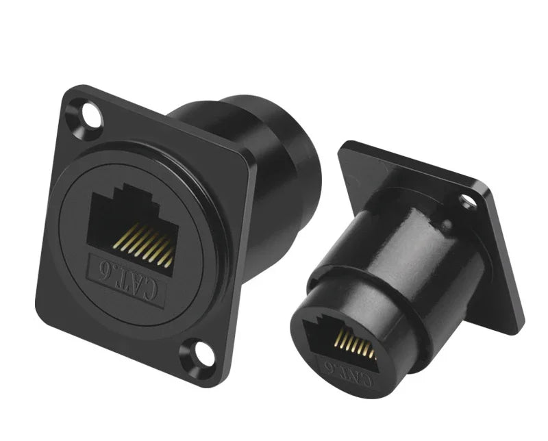 1pc Metal Round/D Type Module RJ45 CAT6&USB 2.0/3.0&Type C&HDMI-Jack Socket Through Network Panel Mounting Electronic Connector