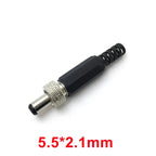 2-10PCS 5.5MMx2.1MM/2.5mm Screw Locking DC Power Connector Female Plug & Metal Panel Mount Socket Locable Secure Standard Plug