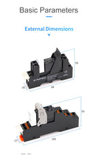 ENMG Small DIN-Rail Solid State Relay 24V 3A 4A 10A DC SSK10D6132 SSR DC to AC 220Vdc with base DC control 5V 24V AC 220V lights