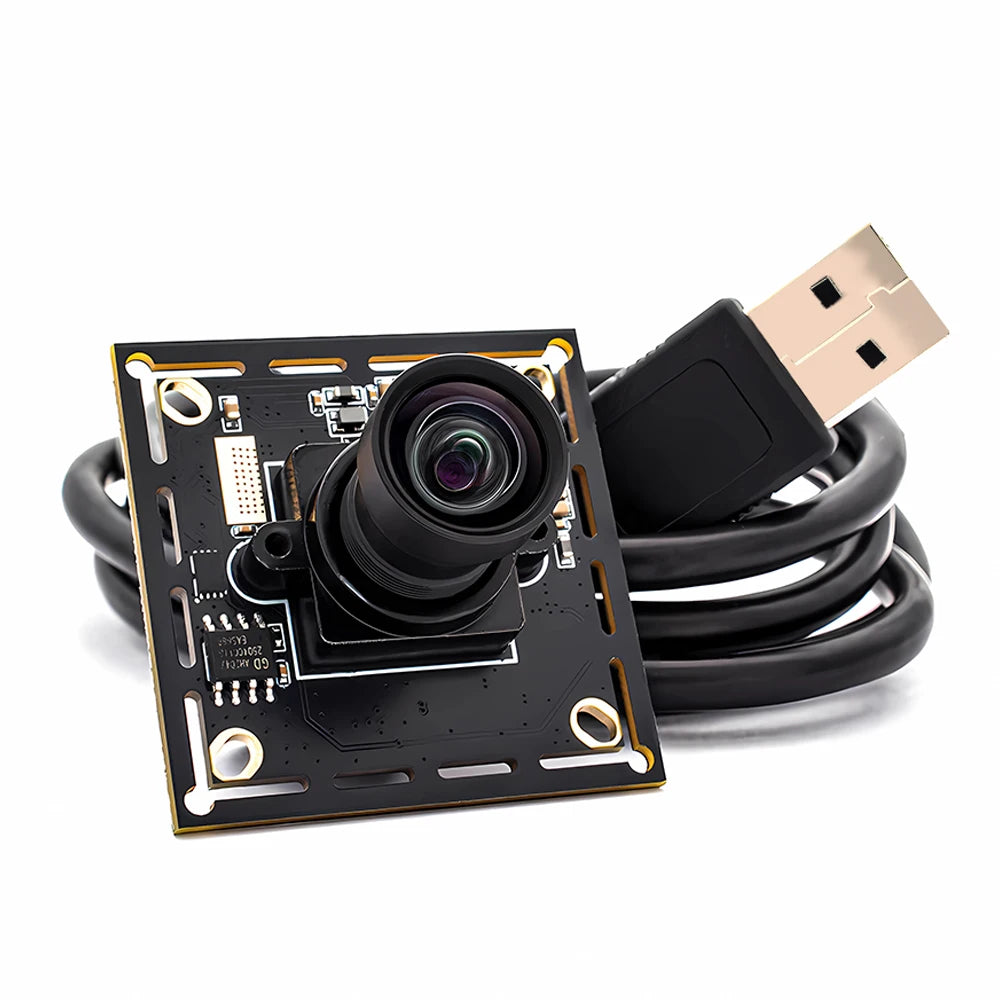 1080P 90FPS Global Shutter USB Camera, High Speed Web Camera with M12 No Distortion Lens, Plug Play for Machine Vision Security