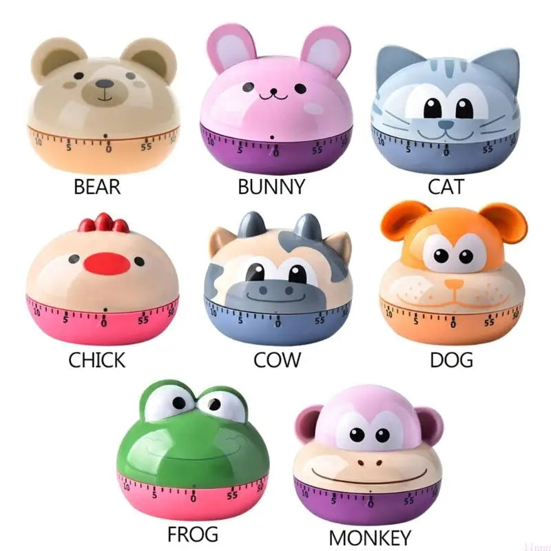 Fashion Design Daily Timer Alarm Clock Cartoon Animal Timer Cooking Timer Animal Counters for Kitchen Timing Tool