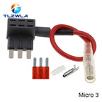 12V MINI SMALL MEDIUM Size Car Fuse Holder Add-a-circuit TAP Adapter with 10A Micro Mini Standard ATM Blade Fuse