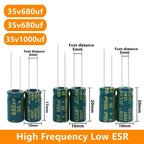 JCCON 6.3v 10v 25v 35v 50v 63v 100v 400v 450v 1uf 47uf 220uf 330uf 470uf 1000uf 1500uf 3300uf LOW ESR DIP Electrolytic capacitor