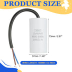 1Pcs CBB60 Run Capacitor 3uf-100uf 450V AC 2 Wires 50/60Hz Cylinder White for Air Compressor Water Pump Motor
