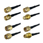 RG174 SMA RP SMA to SMA RP SMA Male & Female Nut Straight & Right Angle Connector RF Coaxial Jumper Pigtail Cable 4inch~10FT
