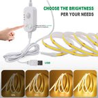 3MM 5MM 8MM COB LED Light Strip 5V 320LEDs PIR Motion Sensor Flexible Night Light USB/AAA Battery Powered Tape 3000K 4000K 6000K