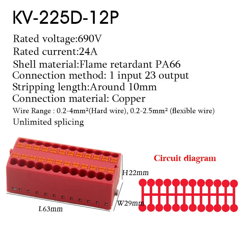 Wire Electrical Cable Connectors PTFIX 2.5mm² Terminal Block Plug-in Splitter Spliceable DIN-Rail Junction Box Connection Tools