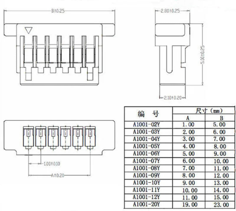 10PCS 1.0 1.25 1.5 2.0 2.54 SH/JST/ZH/PH/XH 1.0MM 1.25MM 1.5MM 2.0MM  2.54MM 2PIN/3/4/5/6/7/10P Female Plug Connector With Wire