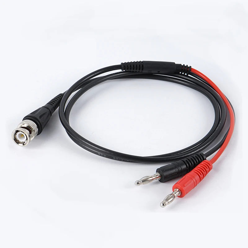 Coaxial Cable BNC Male to Dual Banana Plug Stackable Test Lead Probe Aging Resistant for Oscilloscope Signal Generators 87HB