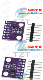 TZT 1/3PCS MCU-9911 AK09911C Geomagnetic Hall Sensor Three-axis Compass Magnetometer Module