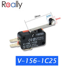 5PCS V-1C25 Series Stroke Limit Microwave Oven Door Micro Switch Hinge Roller Hinge Lever Momentary Snap Action 15A  250VAC