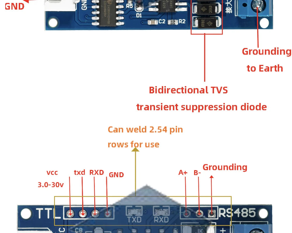 1~10PCS TTL to RS485 Converter 3.3V/5.0V Hardware Automatic Control Converter Module For Arduino for Arduino AVR EGBO