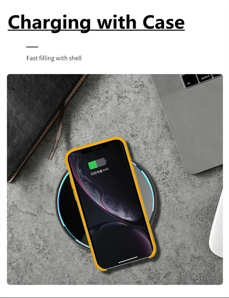 Phone Acrylic Metal Wireless Charger Station Led Light for iPhone 16 15 14 13 12 Pro Max Samsung S24 Xiaomi Mini Fast Charging