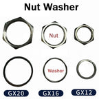 10Pcs GX12 GX16 GX20 Connector Nut Washer Aviation Plug Socket Connector Nut GX12 GX16 GX20 Aviation Plug Washer 50Pcs/100Pcs