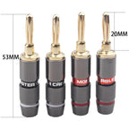 10/40/100Pcs Monster Banana Plugs Gold Plated Pure Copper Speaker Adapter Screw Speaker Plug Audio Connectors