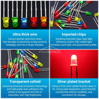 100-1000X 3mm Ball Bulb Led White Green Yellow Blue White Red Ultra Bright Light Emitting Diode Round Head with Edge Short Feet