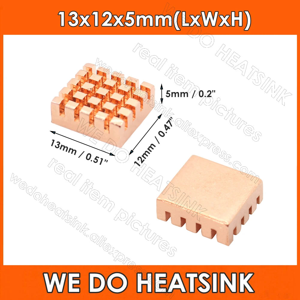 WE DO HEATSINK Small Tiny Useful Pure Copper Heat Sink Without or With Thermal Pad For Raspberry Pi Banana Pi IC Chipset Package