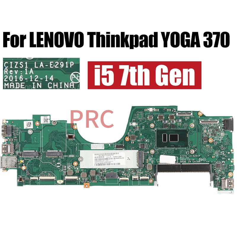 Full test For LENOVO Thinkpad YOGA 370 Laptop Motherboard LA-E291P i3 i5 i7 7th Gen 01HY288 01HY173 10M88818 Notebook Mainboard