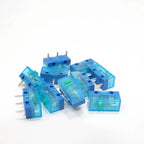 4Pcs New HUANO Blue Transparent  Mouse Micro Switch Button Pink Red Yellow Blue Green Dot Button Switch 3Pin 0.74N