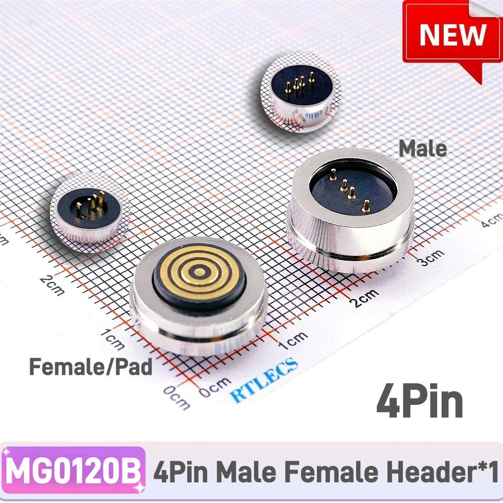 360º Magnetic Circular PogoPin Hassle Free Connector 2A Male Female Metal Spring Loaded 3 4 Pin DC Power Charger Wire JST SM