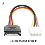 20cm Power 6Pin 8Pin 4Pin 15Pin SATA Male to 4Pin IDE Molex Female 15Pin SATA Female Power Cable Computer Cable 6Pin To 8Pin