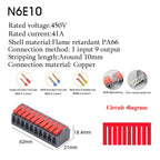 1PC Wire Connector Electric Cable Led Conectors Fast Terminals Blocks Docking Butt Household Electrician Tools For 4mm² 6mm²