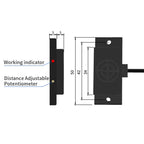 GTRIC E2K Series Proximity Sensor Matrix Capacitive Switch 10-30V DC 3-wire NPN PNP Sensing Distance 10mm Adjustable