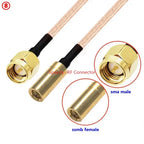 RG316 Coaxial Cable SSMB To SMA Male Female Connector RPSMA To SSMB Right Anlge Crimp for Extension Cable Low Loss Fast Delivery