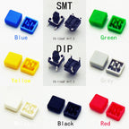 10PCS 6X6X7.3mm 4PIN DIP SMT Momentary Tact Button H=8.7mm With Cap Mini Push Button