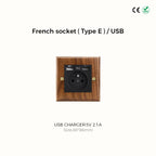 Avoir Retro Black Walnut Panel Toggle Switches USB Type C FR EU Socket Outlet Brass Lever Wall Light Switches Cat6 Rj45 For Home