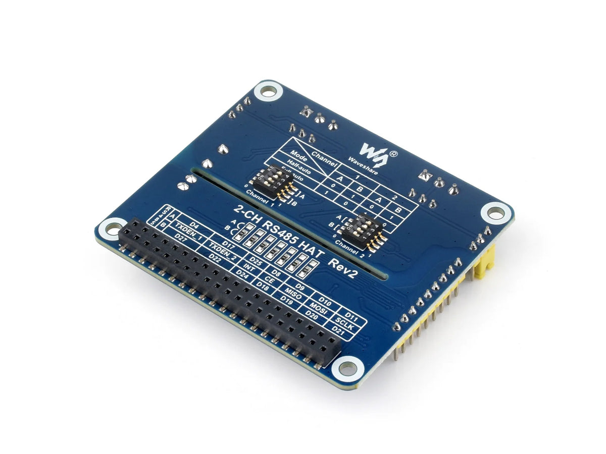 Waveshare 2-Channel Isolated RS485 Expansion HAT With Multi Onboard Protection Circuits. for Raspberry Pi
